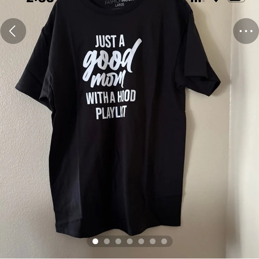 Black Graphic Tee with White Print new with tag women s size large